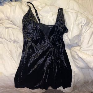 Black velvet romper